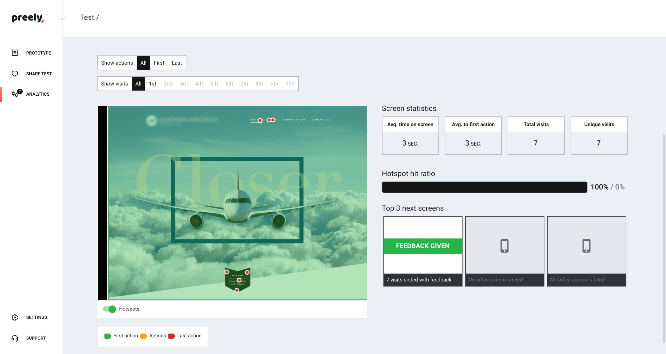 First click test: UX test type